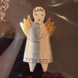 Handcrafted Silver Angel Pin Brooch NIP